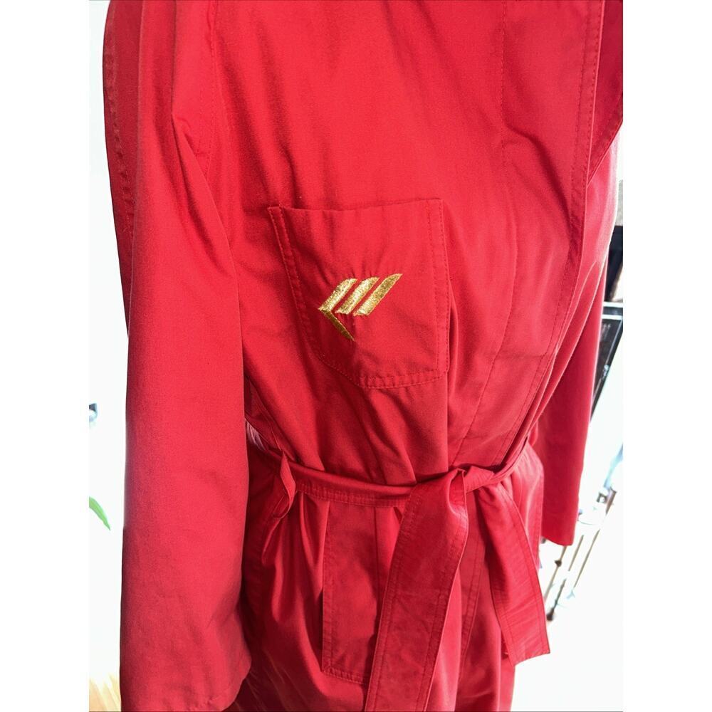 Vintage Dick Holthaus Rare Red Trench Coat Collectible Women’s Sm Gold Tone Wool - Picture 3 of 16